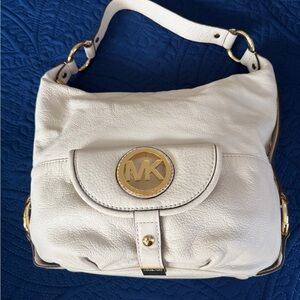 Michael Kors White Leather Shoulder Bag